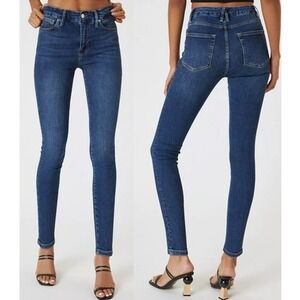 GOOD AMERICAN Good‎ Legs Pull On Skinny Jeans Indigo490 Womens 1/Small NWT